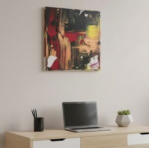 HANDCRAFTED Abstract Painting HANDMADE Artwork HANDPAINTED Wall Art Decor 8"x8"